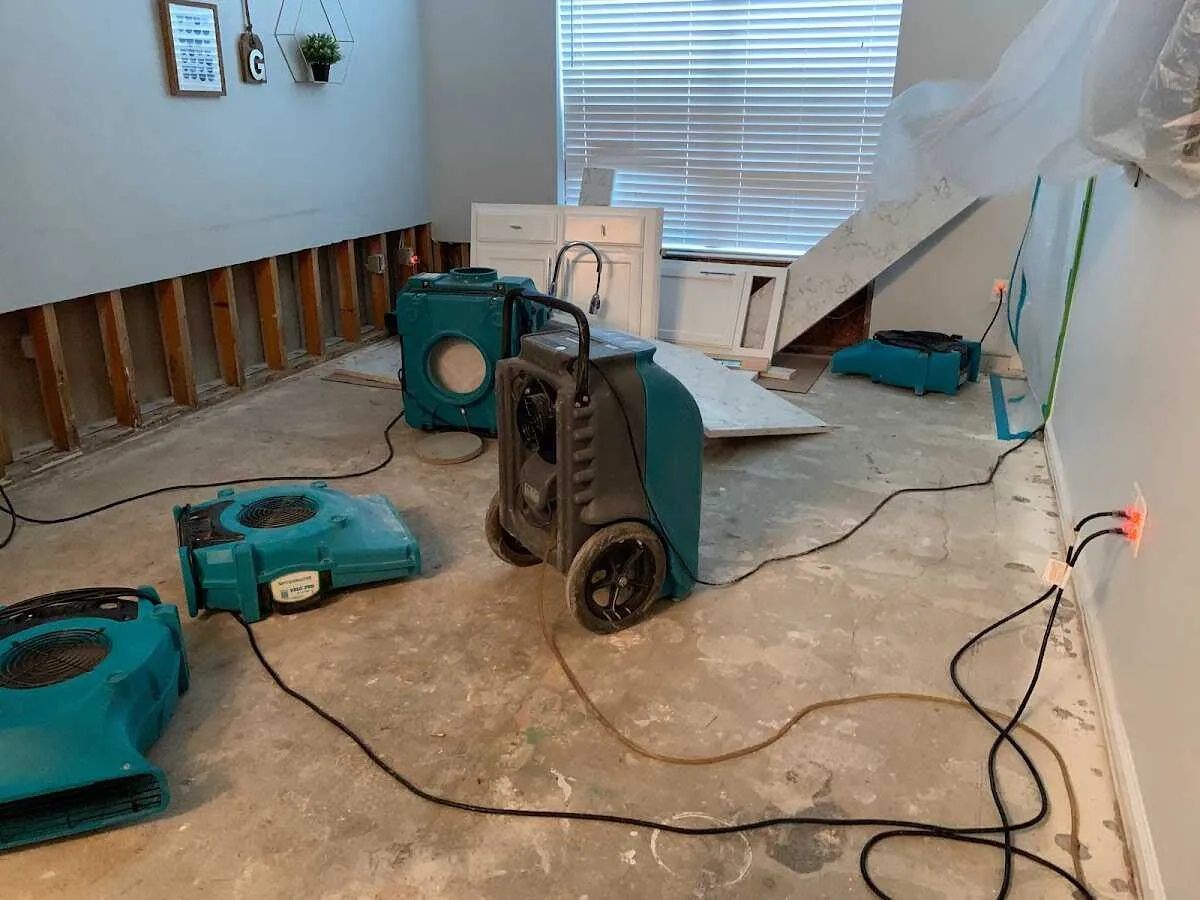Dehumidifier in flood-cut room for Water Extraction & Removal in Heath